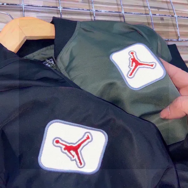 Air Jordan Bomber Jacket Black and Olive Green Outerwear - 6