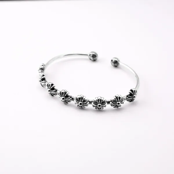 Design Fleur-de-Lis Shield Cuff Bracelet Silver Jewelry - 3