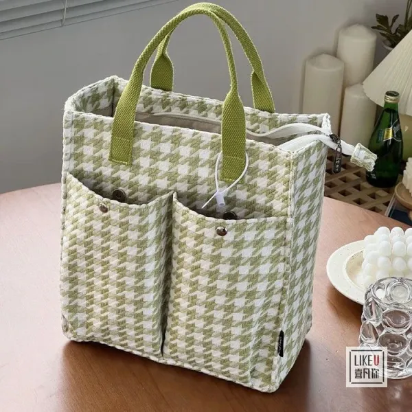 Design LIKEU Houndstooth Green Tote Bag - 22