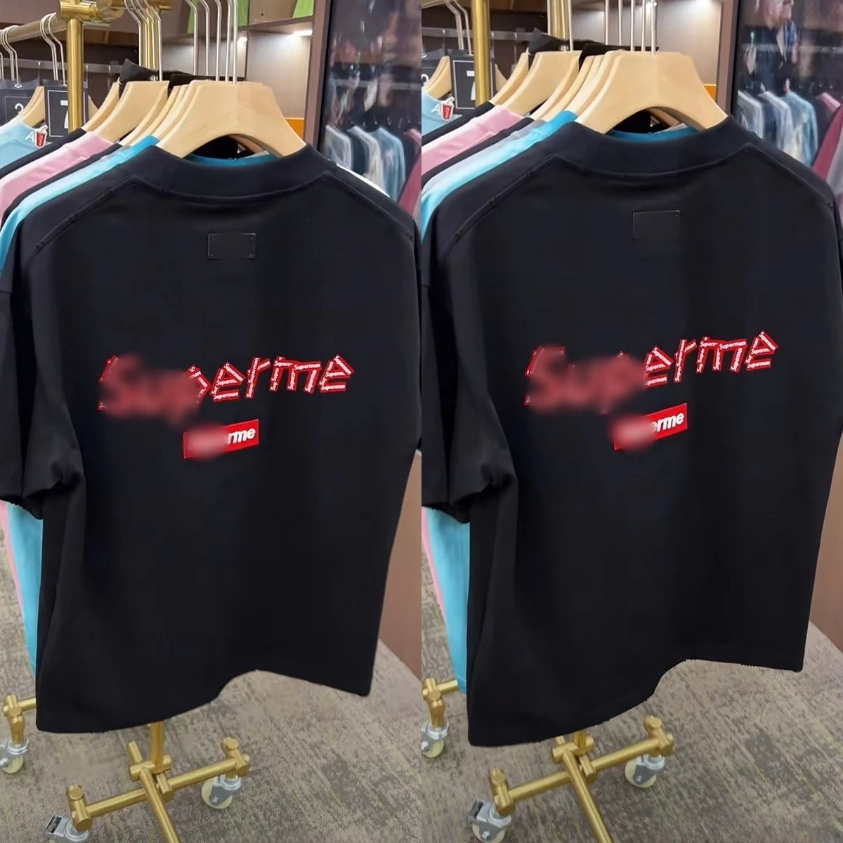 Supreme Pixelated Logo Box Logo T-Shirt Black