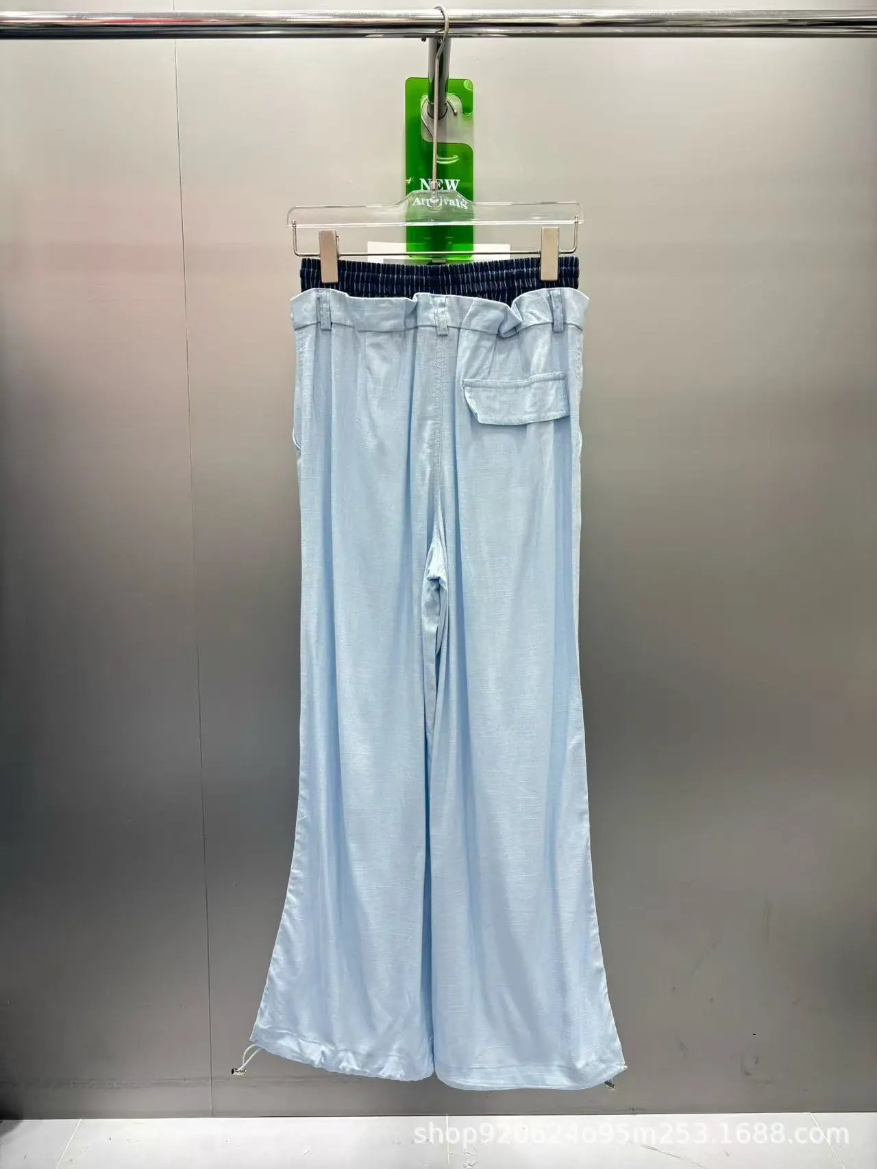 Miu Miu Wide-Leg Drawstring Pants Light Blue - 4