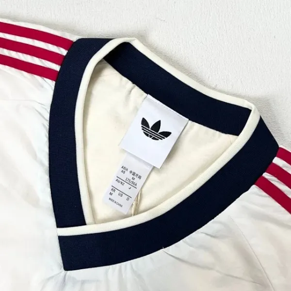 Adidas Originals TEA Windbreaker Cream with Navy and Red Stripes - 23
