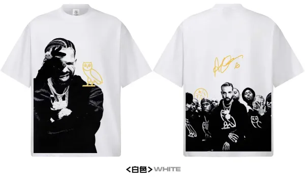 A Bathing Ape OVO x Drake Scattered Owl Graphic Washed Black T-Shirt T-Shirts - 11