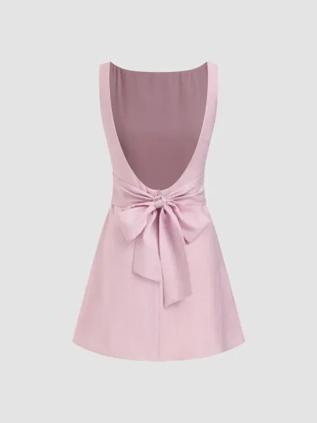 Design Sleeveless Square-Neck Ruched Mini Dress Mint Green - 20