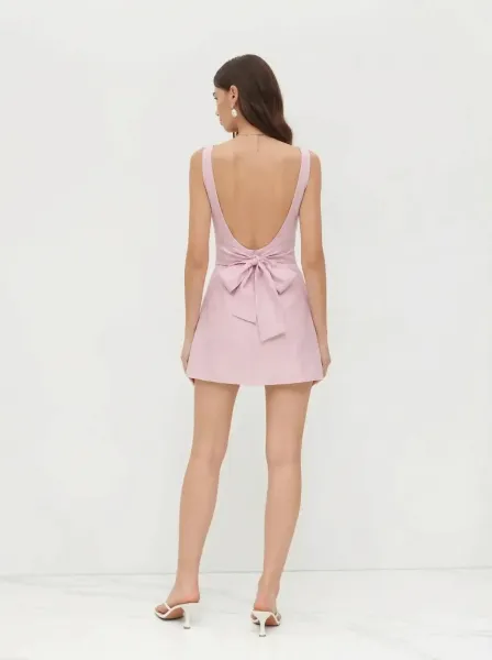 Design Sleeveless Square-Neck Ruched Mini Dress Mint Green - 22