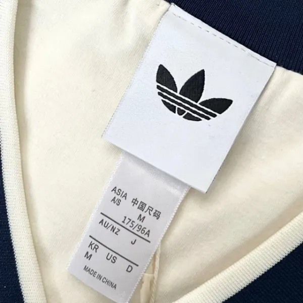 Adidas Originals TEA Windbreaker Cream with Navy and Red Stripes - 25