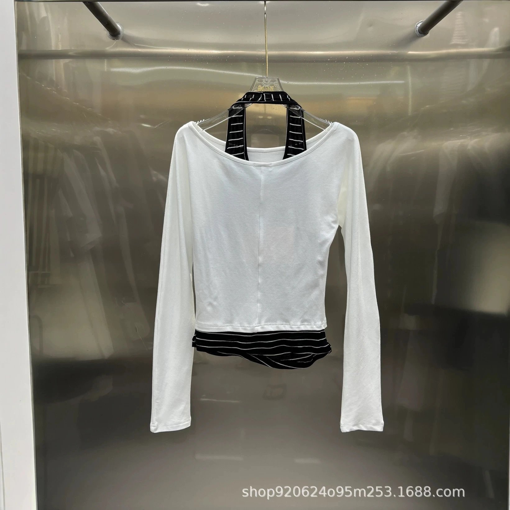 Miu Miu Black Logo Print Long Sleeve Crop Top