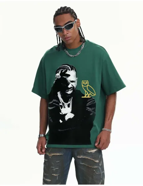 A Bathing Ape OVO x Drake Scattered Owl Graphic Washed Black T-Shirt T-Shirts - 22