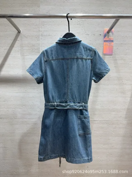 Chanel Denim Shirt Dress in Medium Wash Blue - 6
