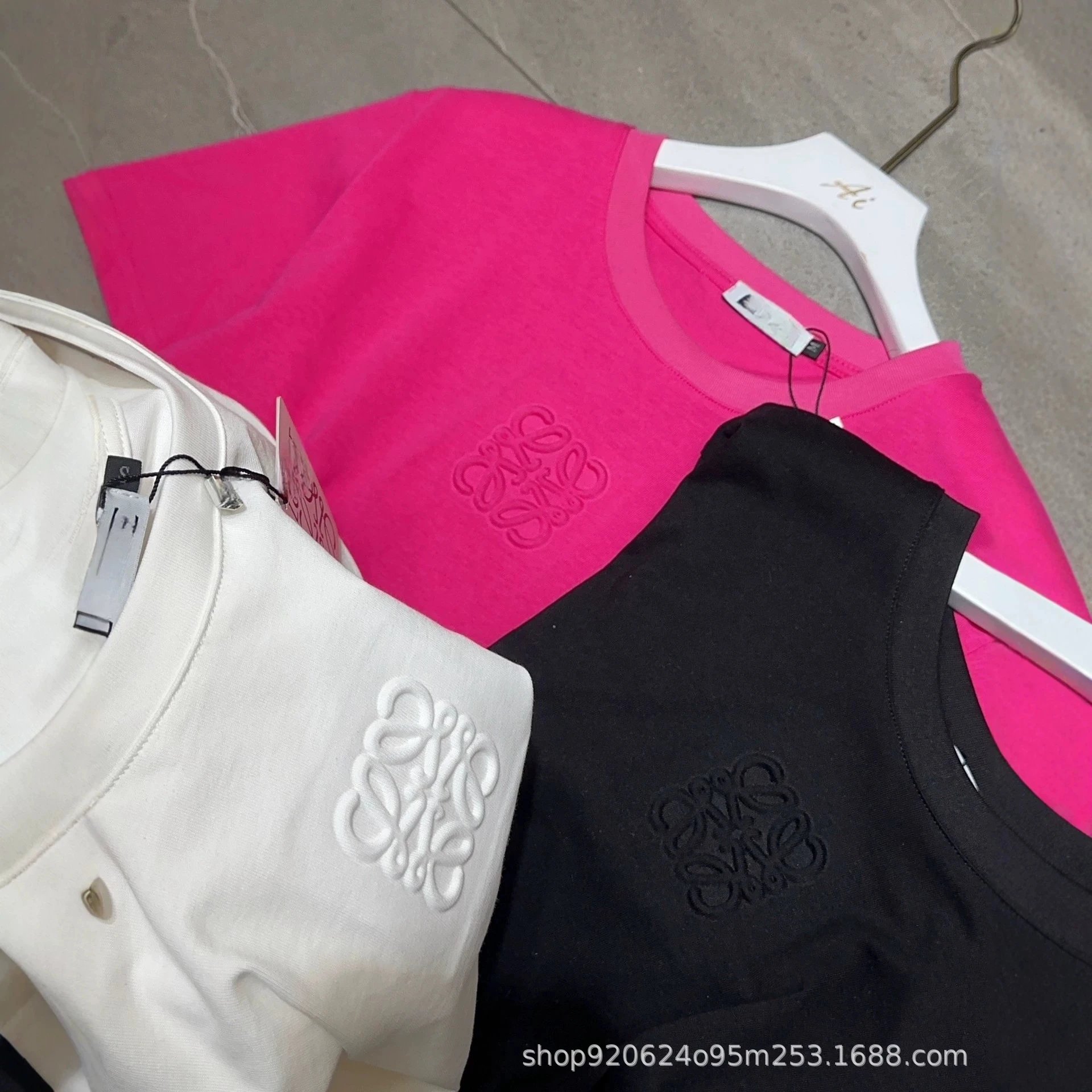 Cotton T-Shirt Pink Embroidered Logo Casual