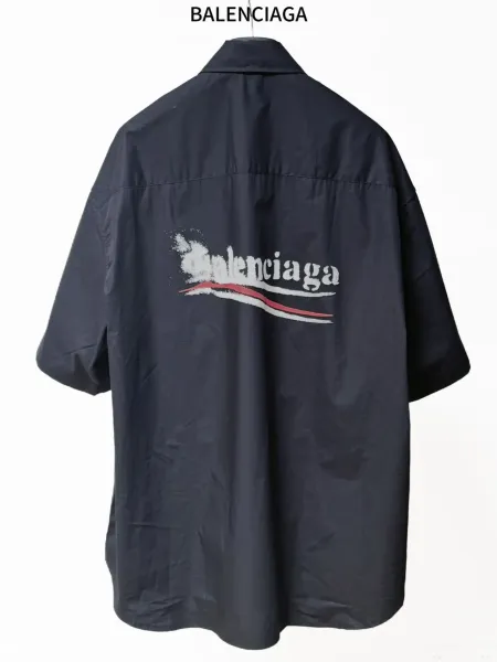 Balenciaga Oversized Short-Sleeve Shirt Black - 6