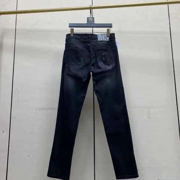 Dior Oblique Print Black Denim Jeans - 4