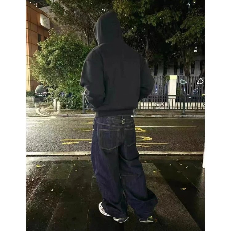 Design Grid-Check Windbreaker Jacket Gray, Wide-Leg Denim Jeans Dark Blue, Olive Canvas Sneakers Outerwear - 10
