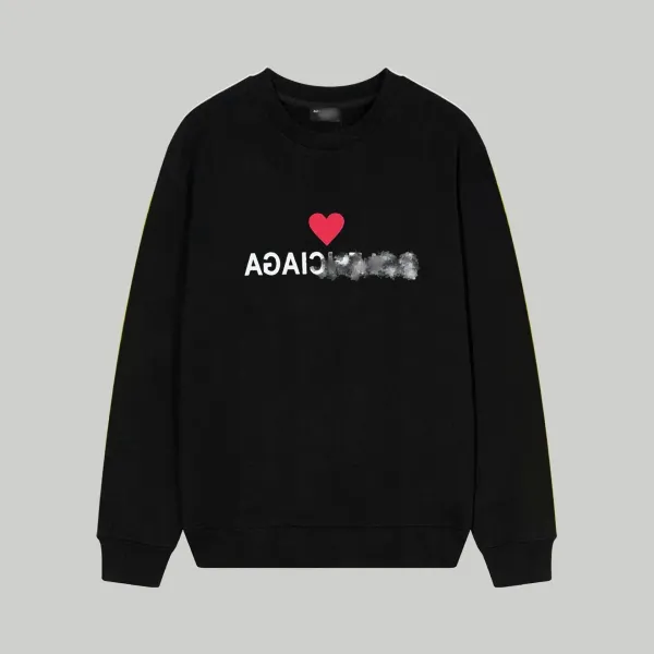 Balenciaga Love Logo Black Hoodie - 1
