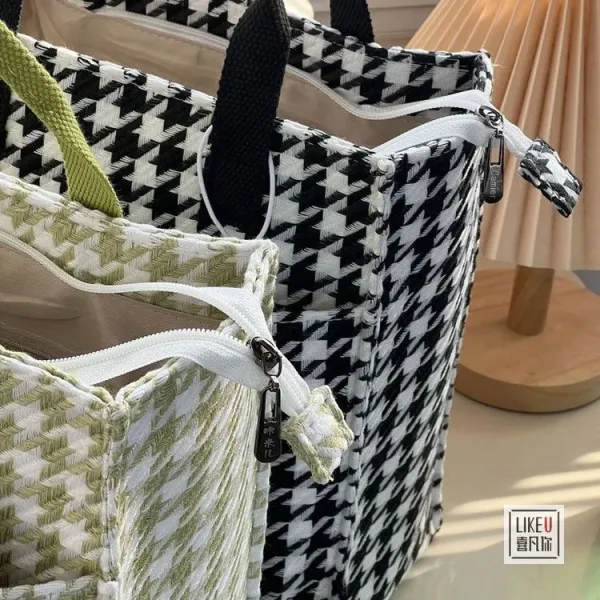 Design LIKEU Houndstooth Green Tote Bag - 18