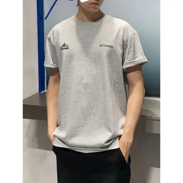 Design Columbia x atmos Collaboration Logo Back Print T-Shirt Gray T-Shirts - 14