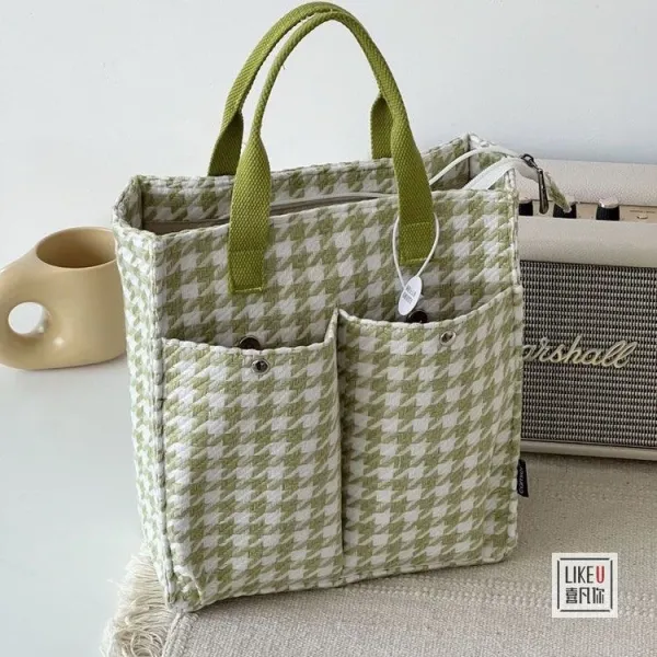 Design LIKEU Houndstooth Green Tote Bag - 23