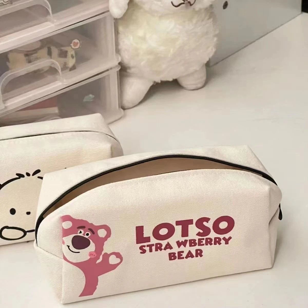 Sanrio Pompompurin Canvas Pouch Beige Bag Clutches - 13