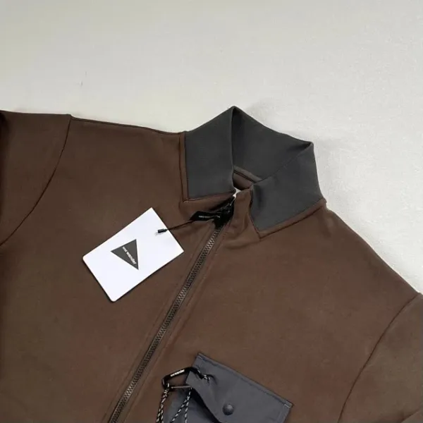Design Half-Zip Fleece Pullover Brown with Contrast Pocket Tops - 24