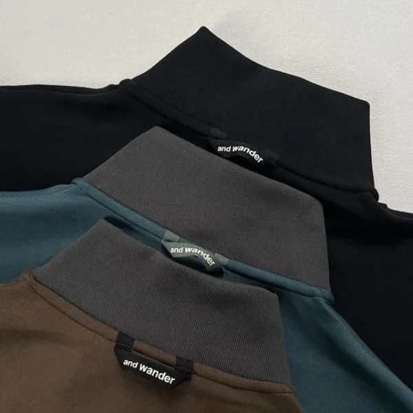 Design Half-Zip Fleece Pullover Brown with Contrast Pocket Tops - 26