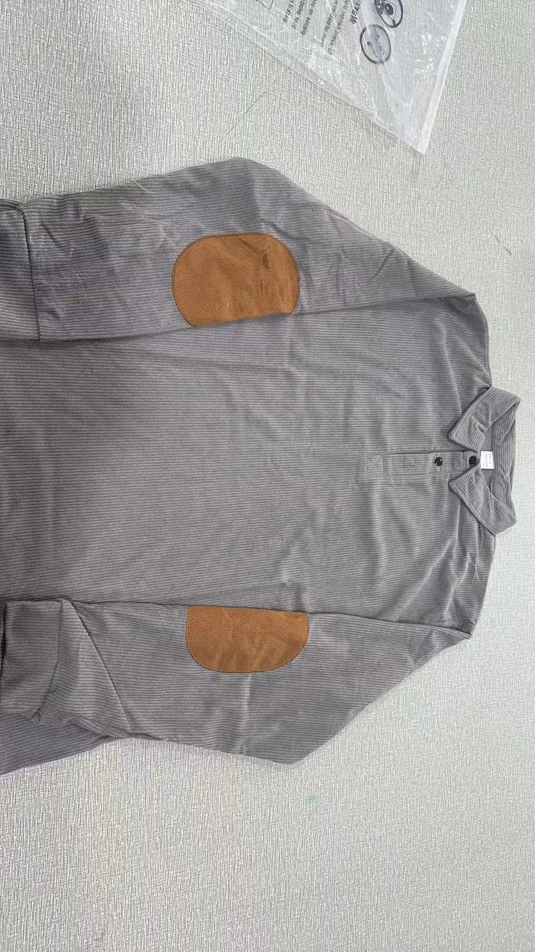 Design Corduroy Polo Shirt with Elbow Patches Black Tops.polo - 8