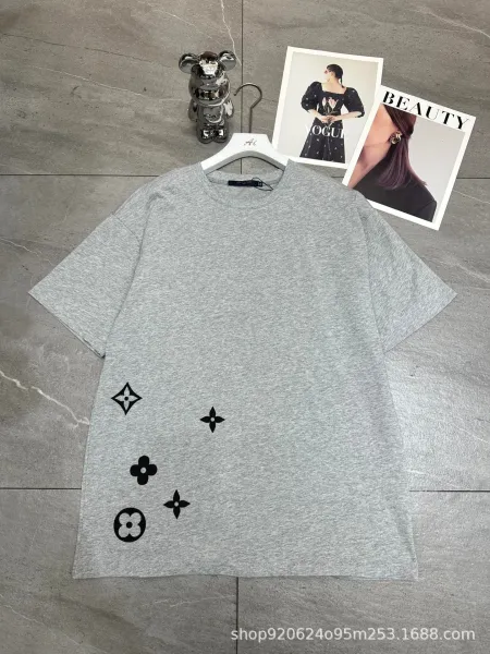 Louis Vuitton Monogram Floral Print Oversized T-Shirt in Cream and Gray - 6