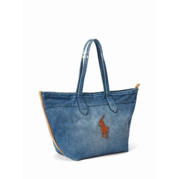 Polo Ralph Lauren Denim Tote Bag Blue - 21