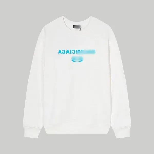 Balenciaga Logo Distortion Sweatshirt White Hoodie - 1