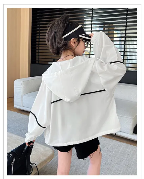 Design MINGDA LIG White Windbreaker Jacket Outerwear.windbreaker - 10