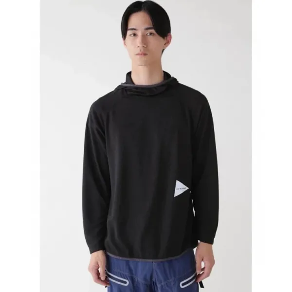 Design Hooded Long-Sleeve Top Black Hoodie - 7