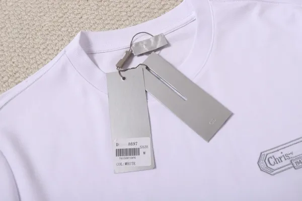 Dior CD Logo Embroidered Black T-Shirt - 9