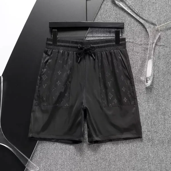 Louis Vuitton Monogram Print Nylon Shorts Black - 1