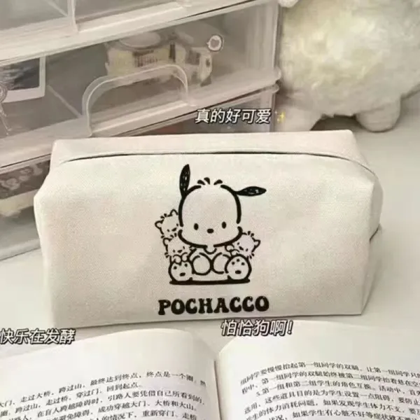 Sanrio Pochacco Canvas Pencil Case White Clutches - 1