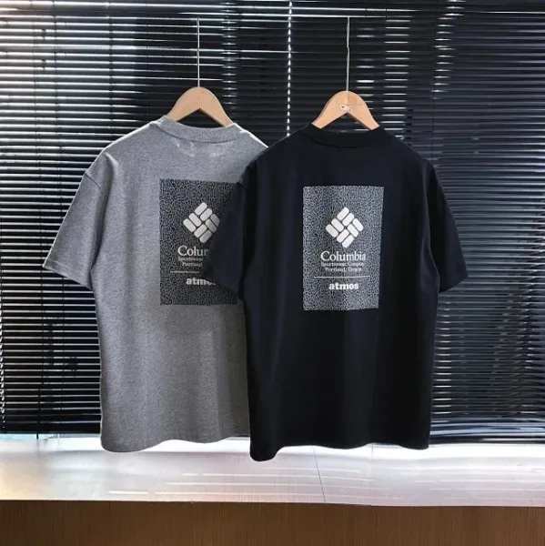 Design Columbia x atmos Collaboration Logo Back Print T-Shirt Gray T-Shirts - 18