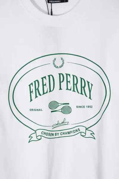 Fred Perry Heritage Logo Oval Print T-Shirt Forest Green - 9
