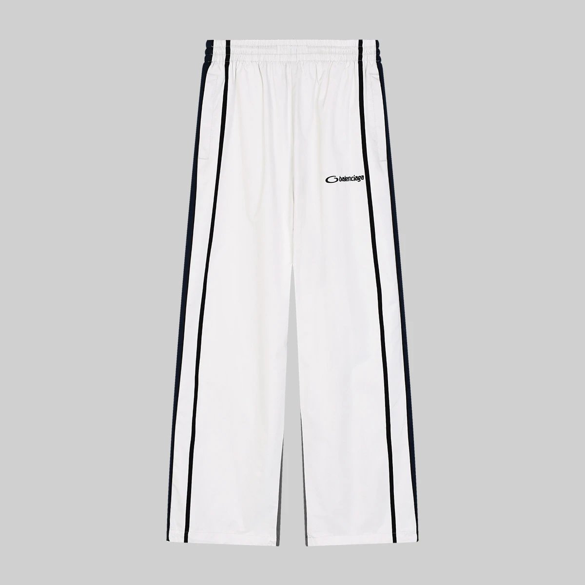 Balenciaga Track Pants White with Black Stripes Pants