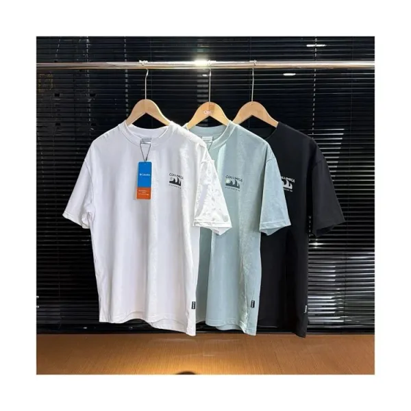Design Columbia Graphic Mountain Print T-Shirt Light Blue T-Shirt T-Shirts - 6