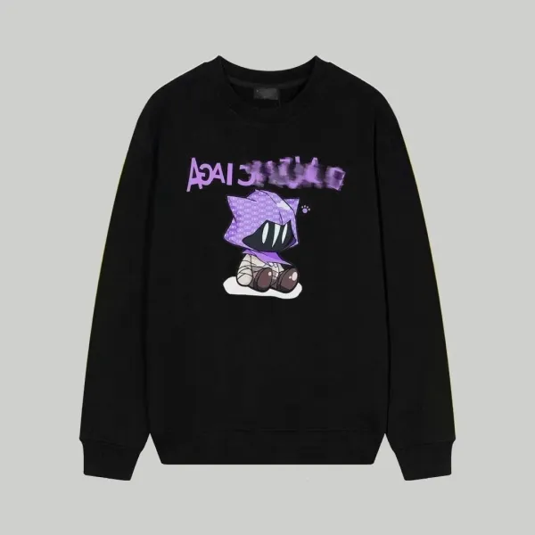 Design Graphic Hoodie Black Purple - 1