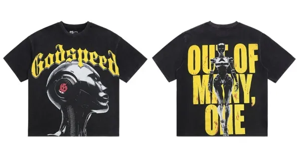 Godspeed Out of Many, One Black Graphic T-Shirt - 1