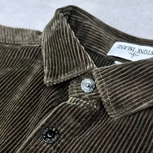 Stone Island Corduroy Shirt in Black, Brown, Gray, and Off-White - 14