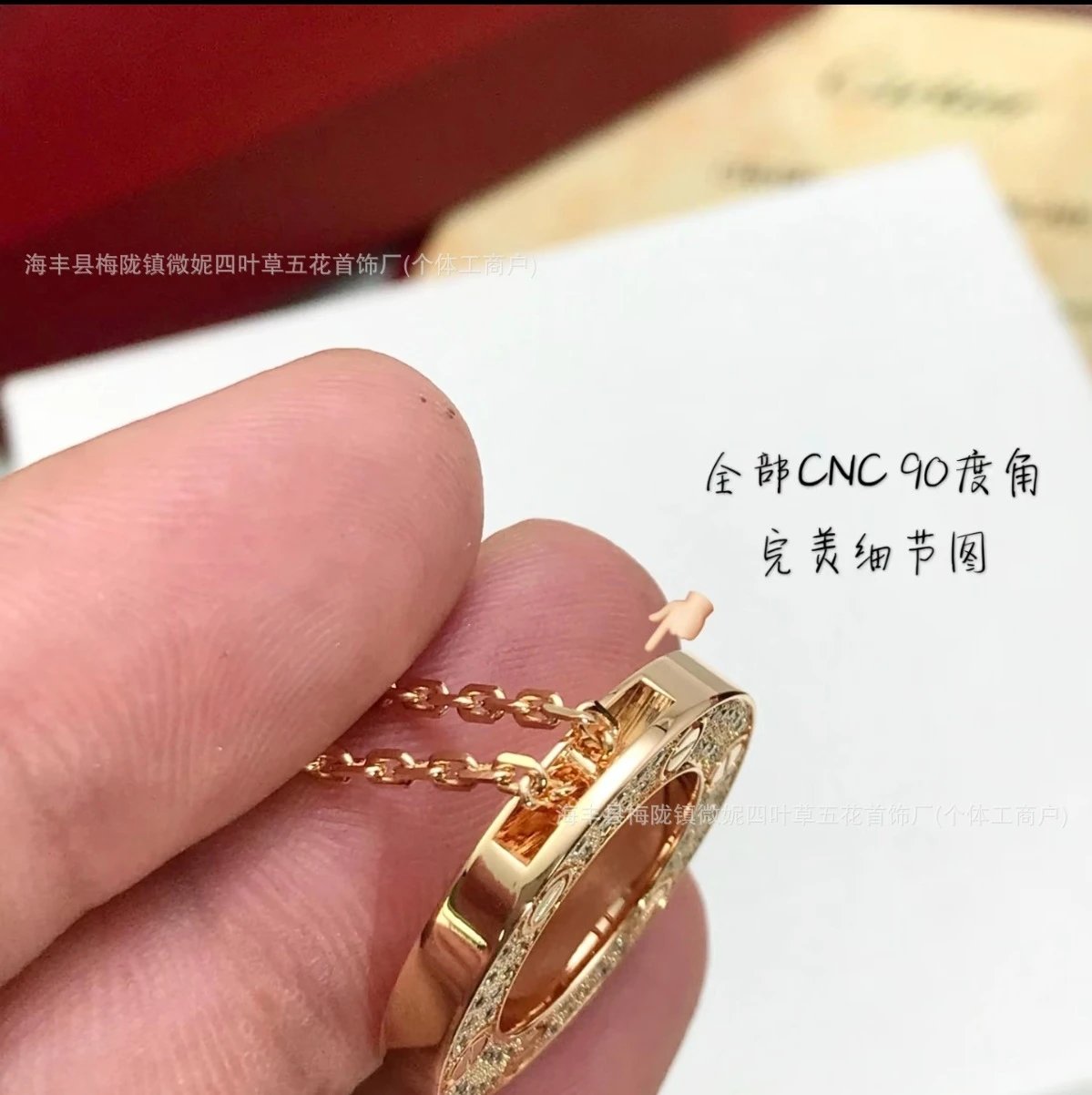 Cartier Love Pendant Necklace Gold and Platinum with Diamonds Jewelry - 12