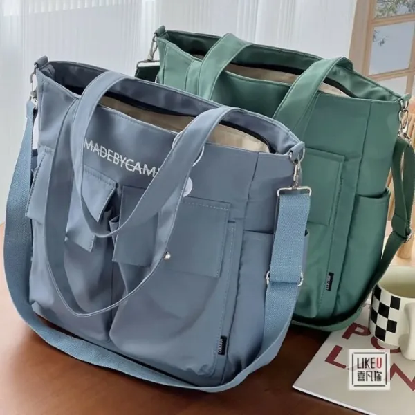 Design MADEBYCAMIER Utility Tote Bag in Dusty Blue Tote Bag - 19