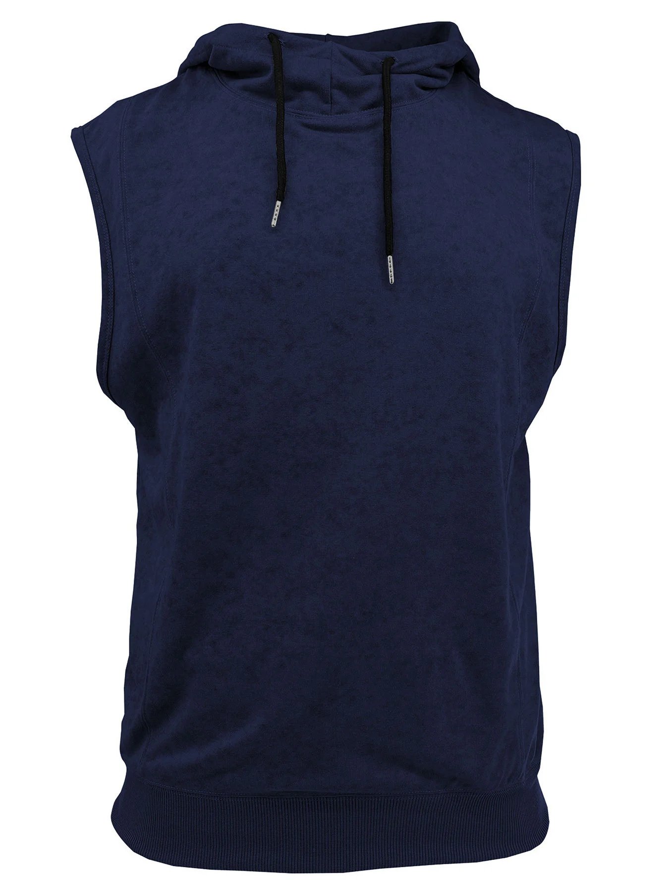 Design Sleeveless Hoodie Navy Acid Wash Vest-Top - 20