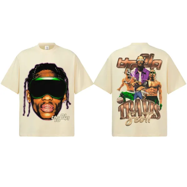 Travis Scott Cactus Jack Graphic T-Shirt Beige - 1