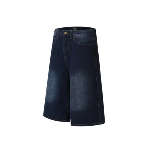 Rhude Denim Shorts Navy with Embroidered Logo - 5