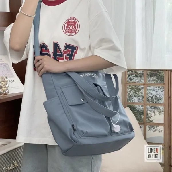 Design MADEBYCAMIER Utility Tote Bag in Dusty Blue Tote Bag - 42