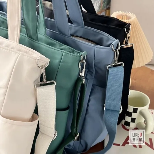 Design MADEBYCAMIER Utility Tote Bag in Dusty Blue Tote Bag - 49