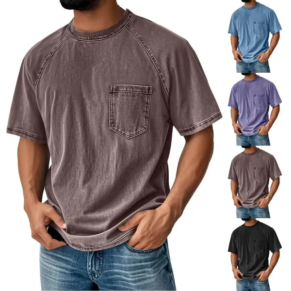 Design Denim-Effect Pocket T-Shirt Blue T-Shirts - 3