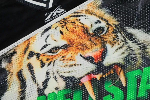 Hellstar Tiger Print Mesh Jersey Black / Green / White - 8