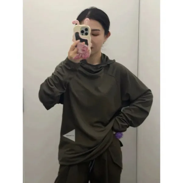 Design Hooded Long-Sleeve Top Black Hoodie - 12